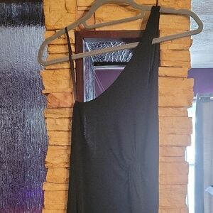 Elie Tahari Black One Shoulder Dress